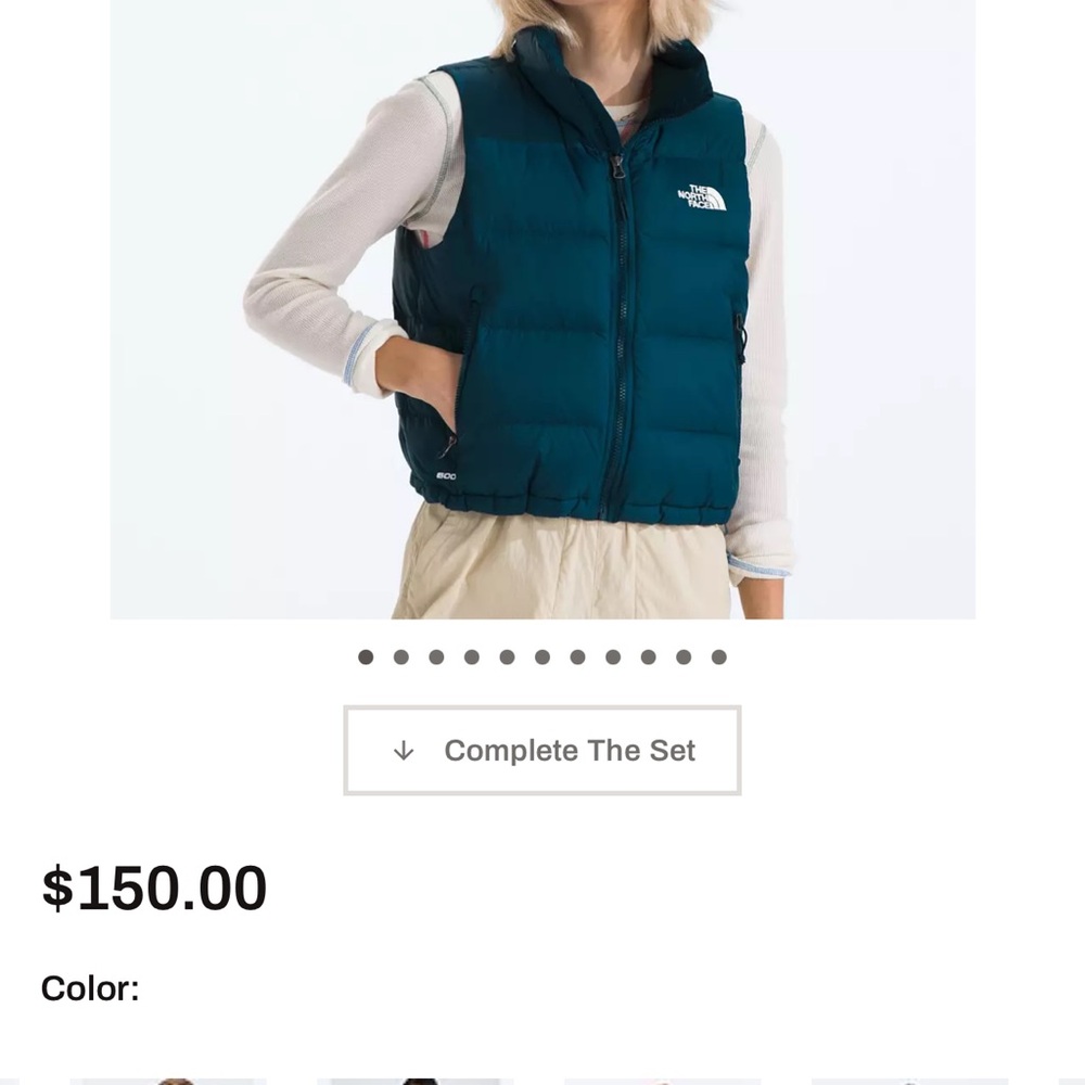 The North Face Dark Teal Puffer Vest